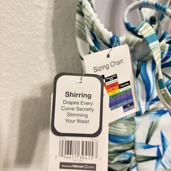 Time and Tru Women's Flower Frenzy One Piece Swimsuit Size Small Tropical Beach - Picture 4 of 7